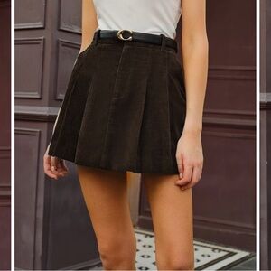 Commense Dark Brown Corduroy Skirt
